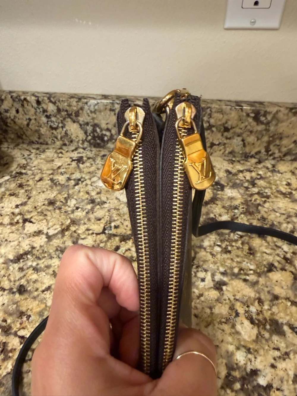 LOUIS VUITTON DOUBLE ZIP POCHETTE GIANT REVERSE MONOGRAM - Picture 3 of 14